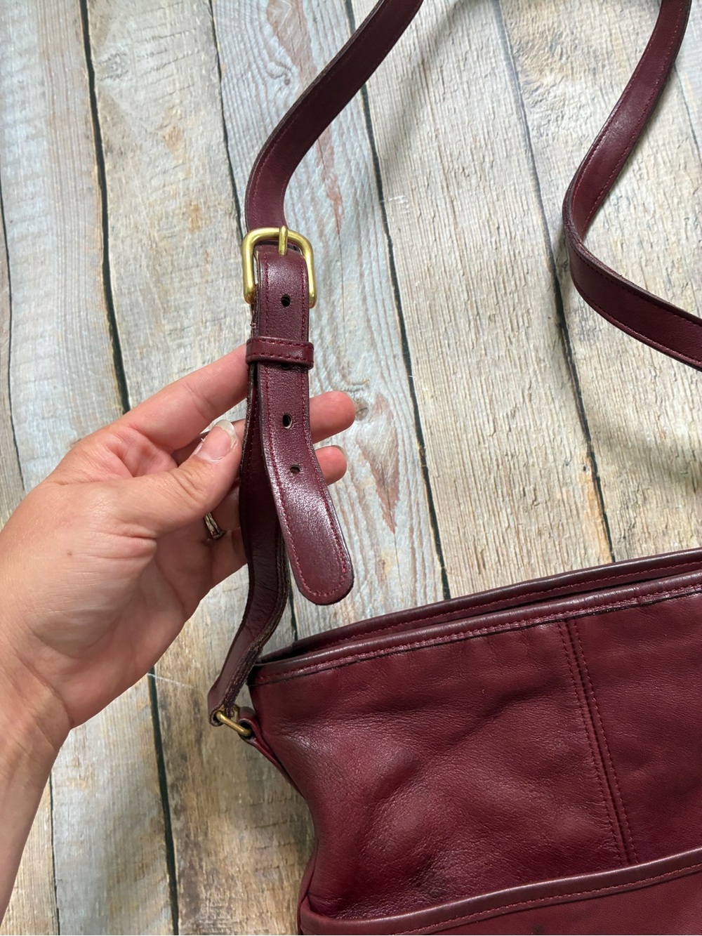 Vintage Coach Bucket Bag | Style 4075 | Mahogany Red Made in USA - Picture 4 of 10